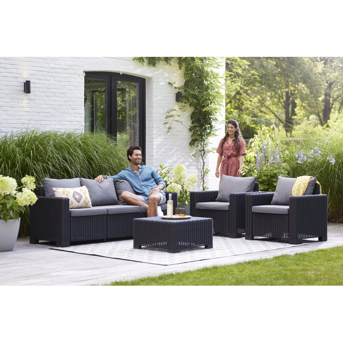 Keter California 5 Seater Outdoor Garden Furniture Lounge set Wayfair